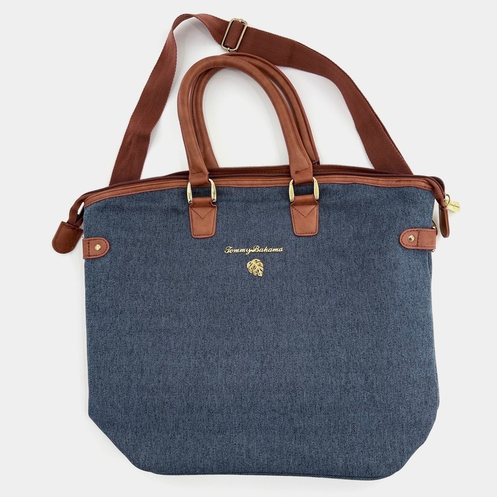 Tommy Bahama Denim Blue Herringbone Tote Bag Women 18" W
Quiet Luxury Boho